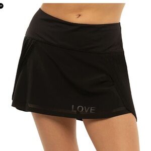 Lucky in Love Love is Power Black Pleated Skirt with attached shorts